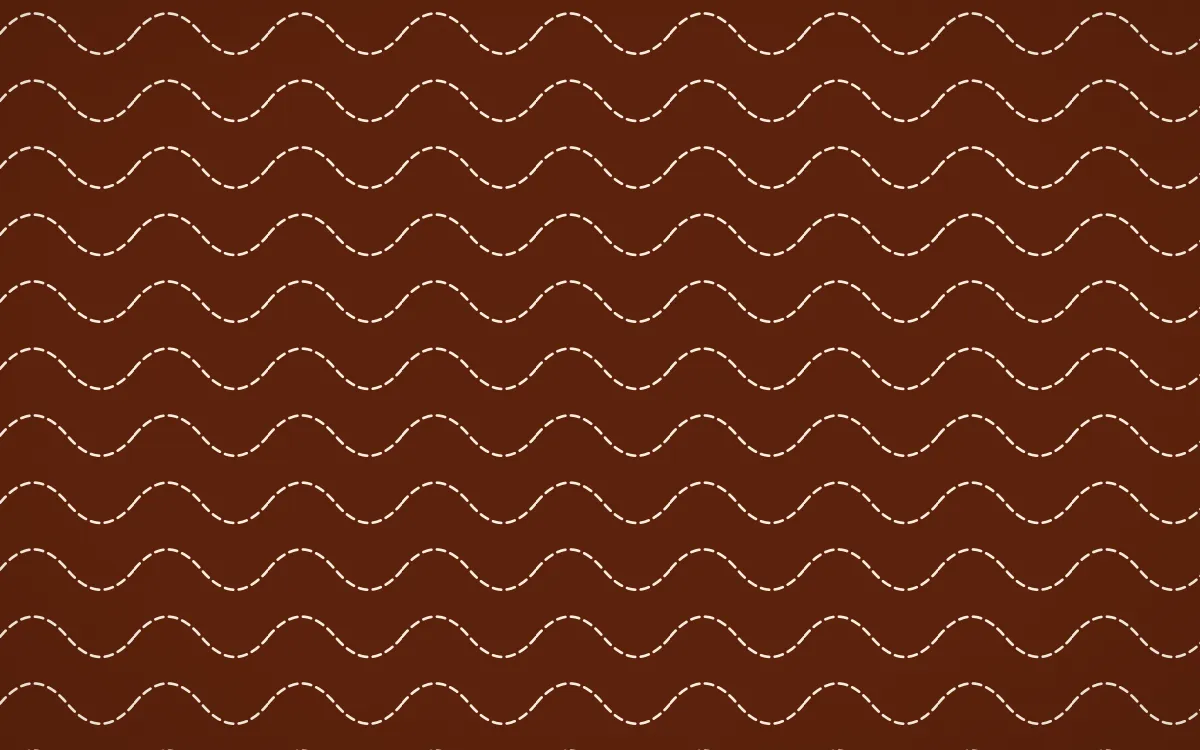 Momiji Maple Stitch Waves — dark brown and beige sashiko background