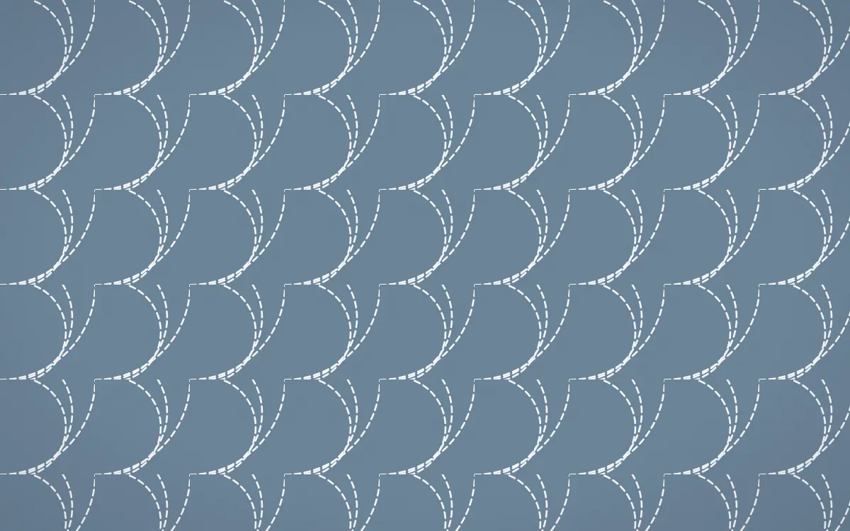 Montréal Hiver Stitch Fans — colourful blue and white sashiko background