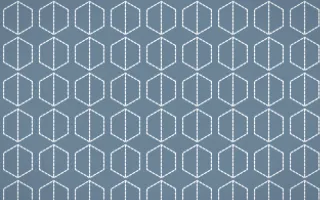 Montréal Hiver Stitch Hexagons — colourful blue and white sashiko background