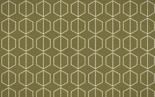 Nile Papyrus Stitch Hexagons — dark yellow and beige sashiko background