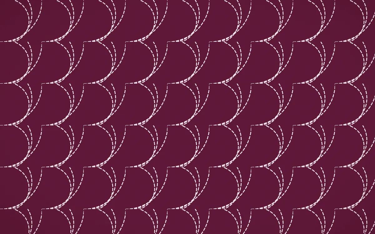 Oaxaca Pink Stitch Fans — dark pink and white sashiko background
