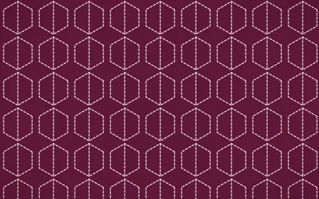 Oaxaca Pink Stitch Hexagons — dark pink and white sashiko background