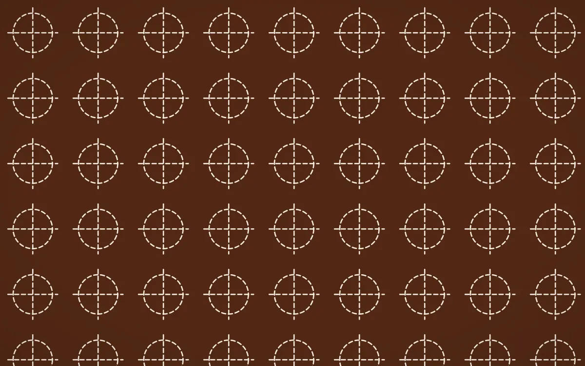 Outback Clay Stitch Crosses — dark brown and beige sashiko background