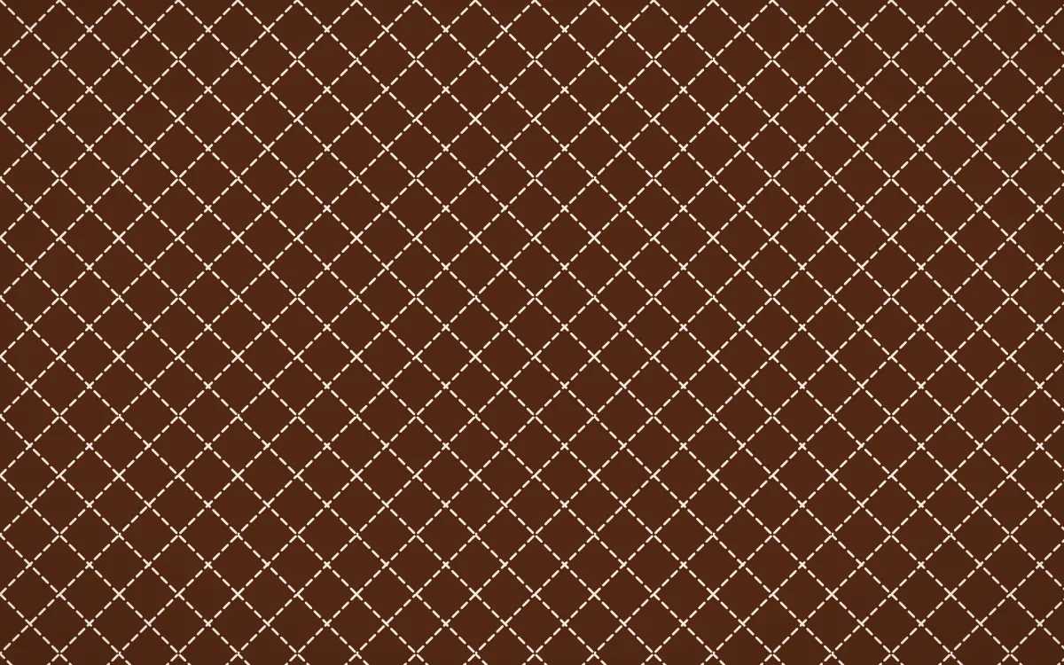 Outback Clay Stitch Diamonds — dark brown and beige sashiko background