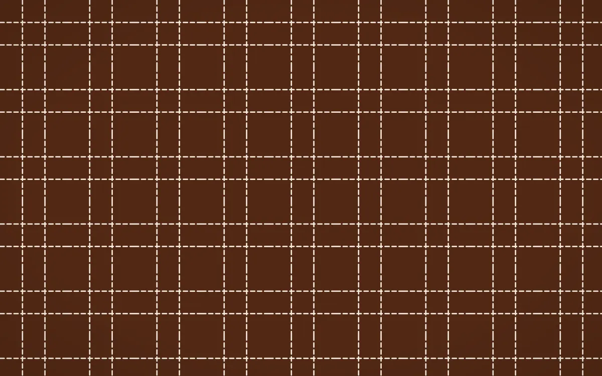 Outback Clay Stitch Grid — dark brown and beige sashiko background