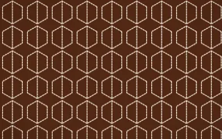 Outback Clay Stitch Hexagons — dark brown and beige sashiko background