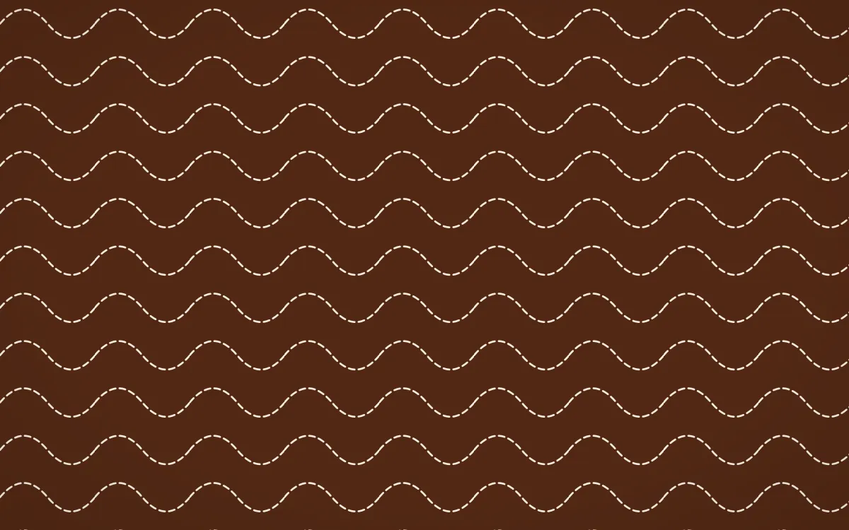 Outback Clay Stitch Waves — dark brown and beige sashiko background