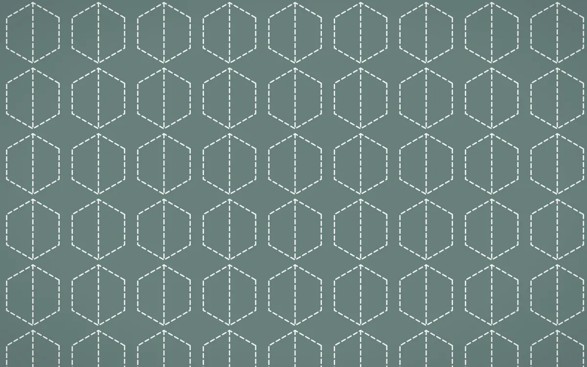 Pacific Fog Stitch Hexagons — colourful teal and white sashiko background