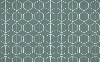 Pacific Fog Stitch Hexagons — colourful teal and white sashiko background