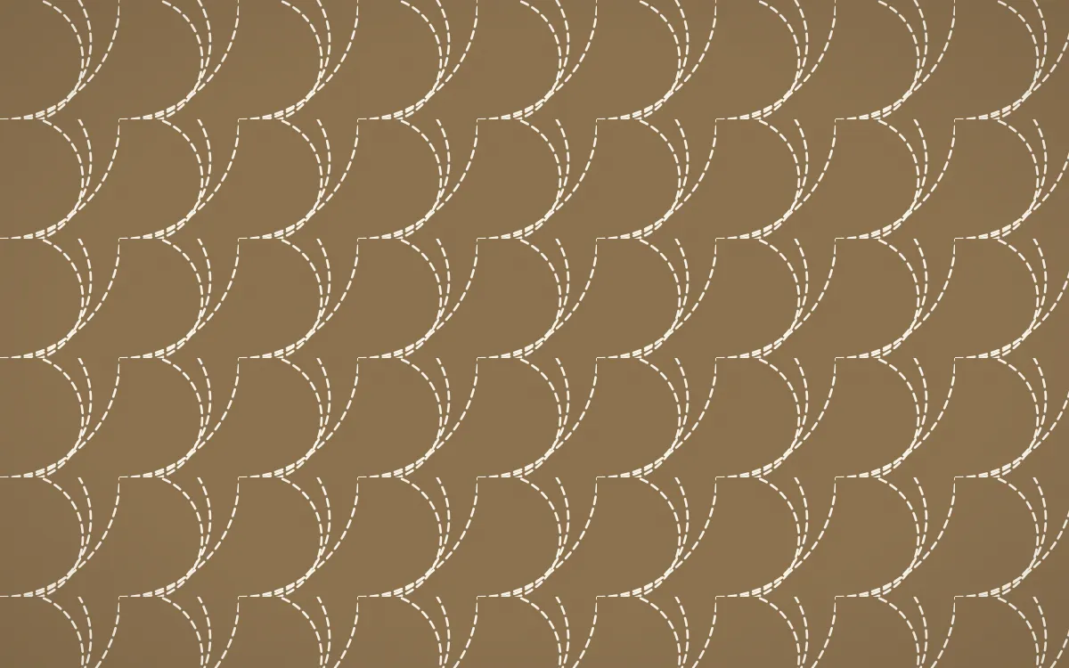 Pampas Cream Stitch Fans — colourful orange and beige sashiko background
