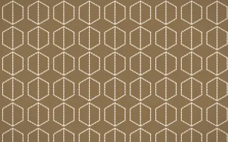 Pampas Cream Stitch Hexagons — colourful orange and beige sashiko background
