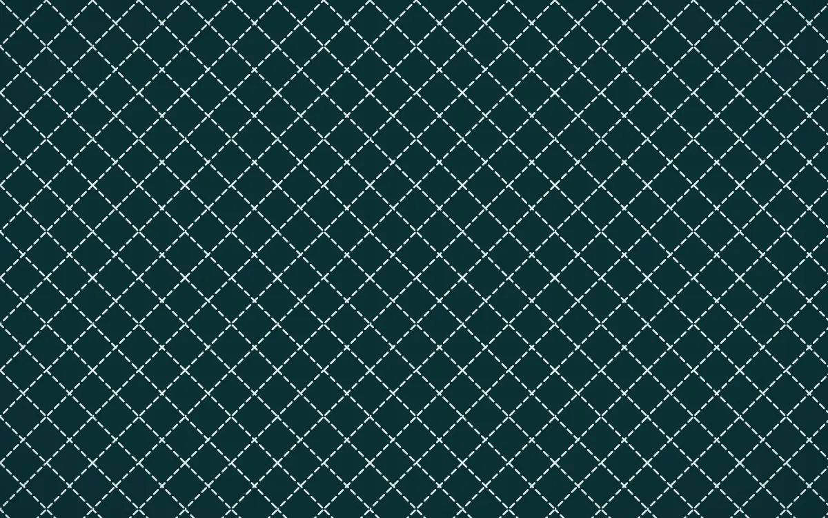 Peacock Court Stitch Diamonds — dark teal and white sashiko background