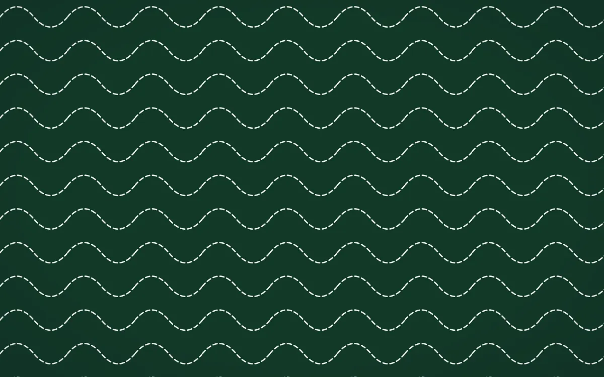 Persian Garden Stitch Waves — dark green and white sashiko background