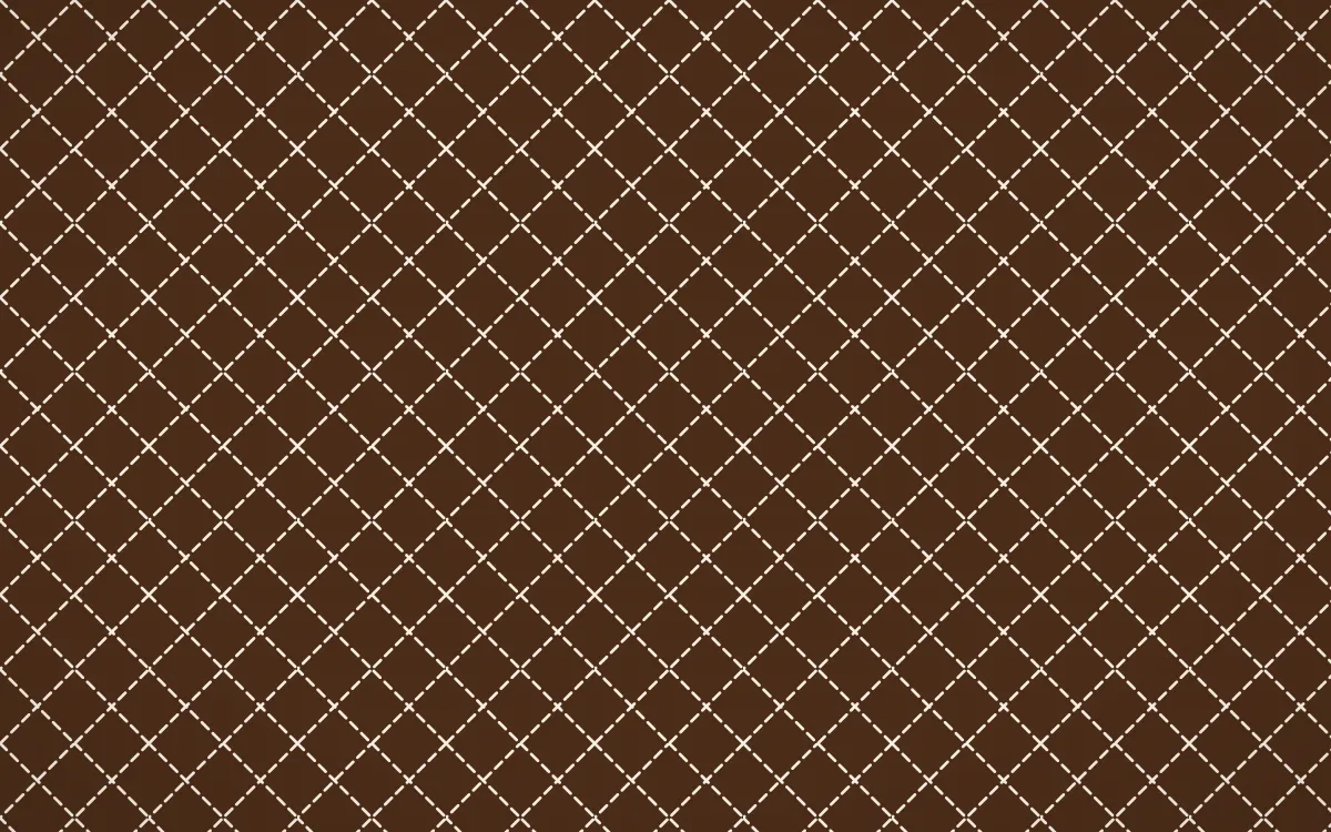 Porto Terra Stitch Diamonds — dark brown and beige sashiko background