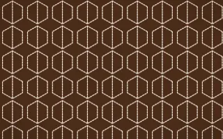 Porto Terra Stitch Hexagons — dark brown and beige sashiko background
