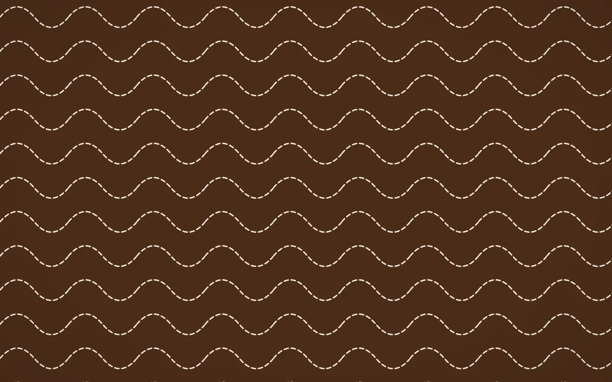 Porto Terra Stitch Waves — dark brown and beige sashiko background