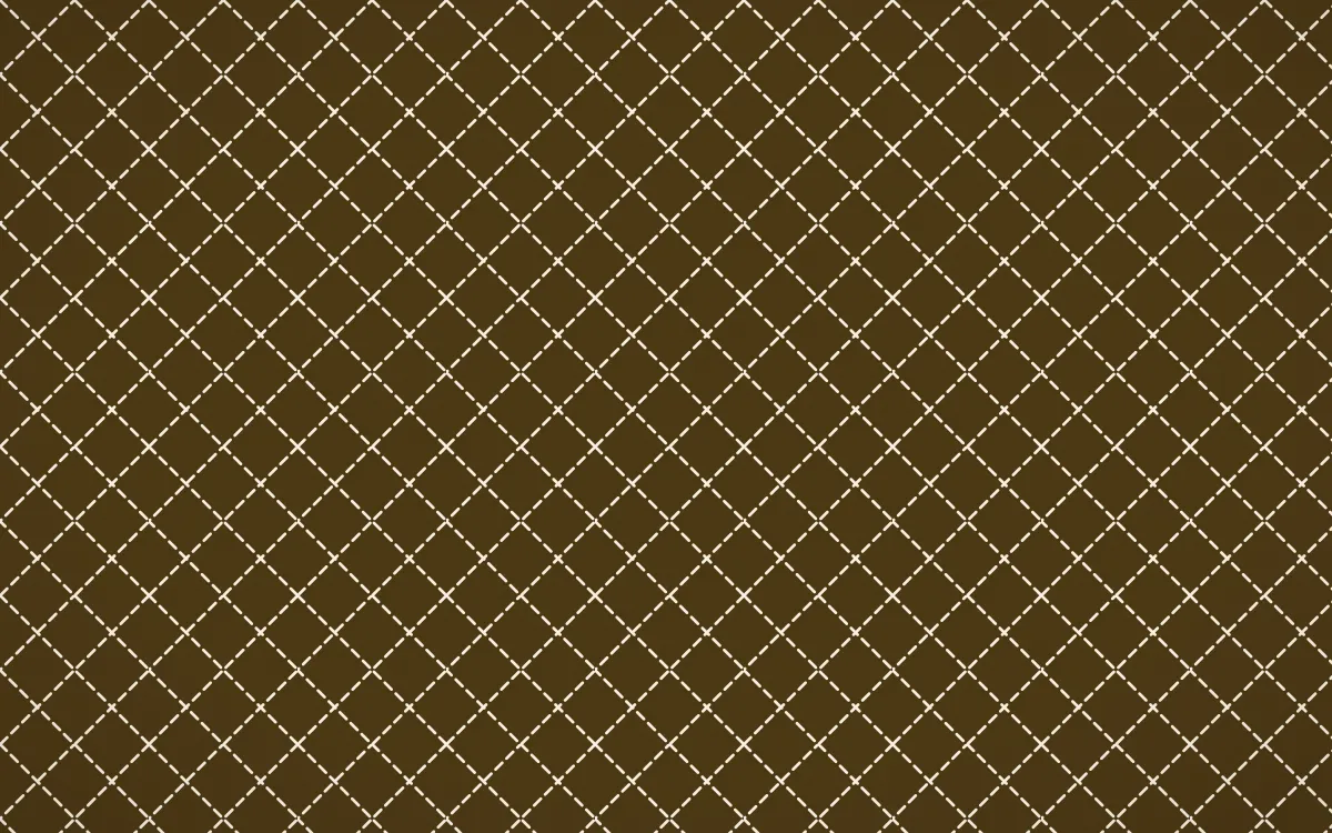 Prague Gold Stitch Diamonds — dark brown and beige sashiko background