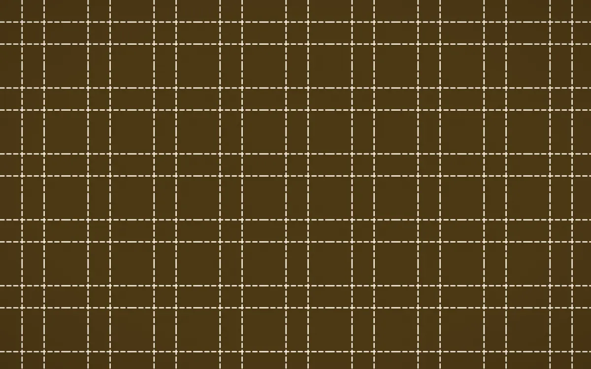 Prague Gold Stitch Grid — dark brown and beige sashiko background