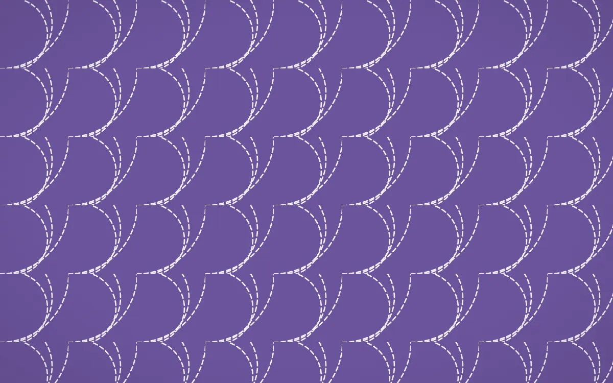 Provence Stitch Fans — colourful purple and white sashiko background