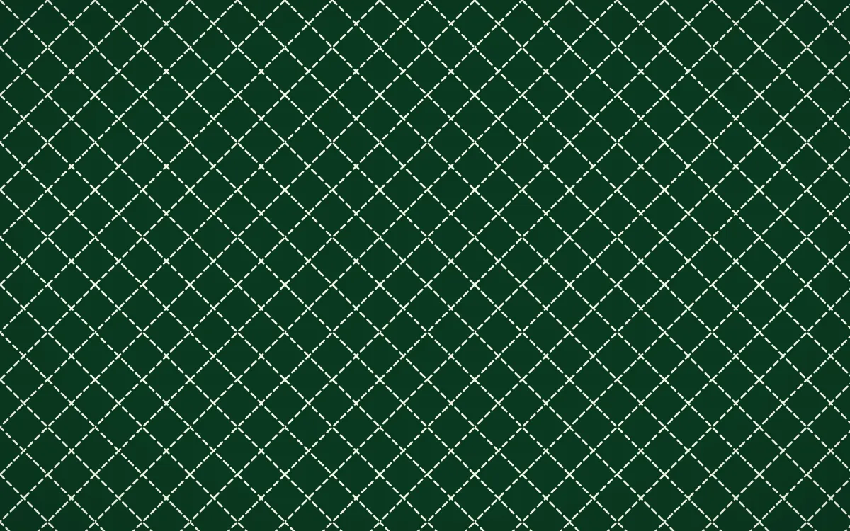 Rio Carnival Stitch Diamonds — dark green sashiko background
