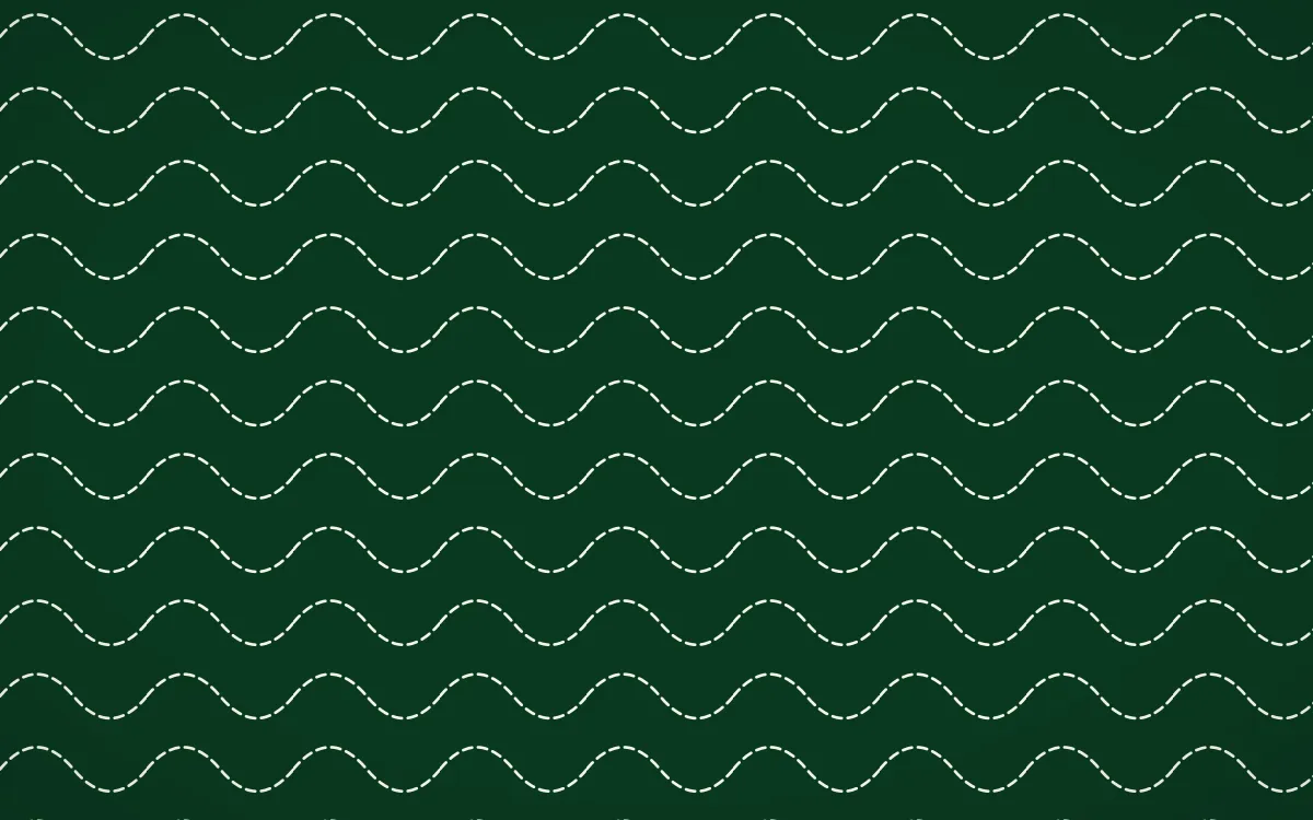 Rio Carnival Stitch Waves — dark green sashiko background