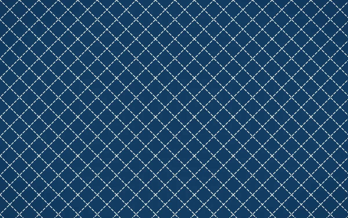 Côte d'Azur Stitch Diamonds — dark blue and white sashiko background