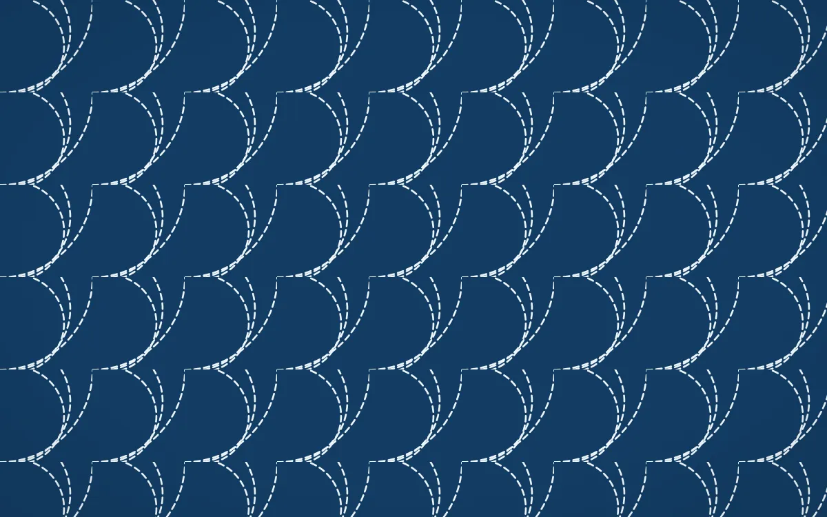 Côte d'Azur Stitch Fans — dark blue and white sashiko background