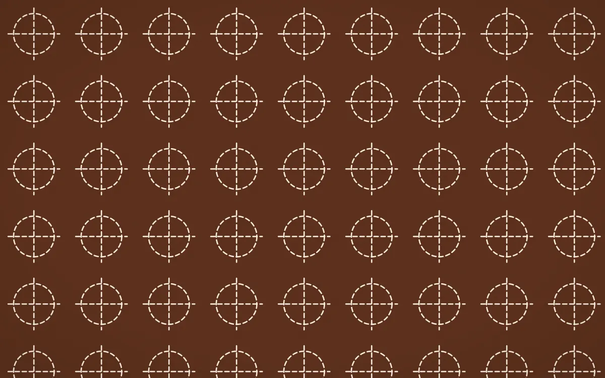 Sahara Dusk Stitch Crosses — dark brown and beige sashiko background