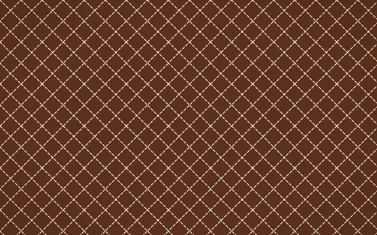 Sahara Dusk Stitch Diamonds — dark brown and beige sashiko background