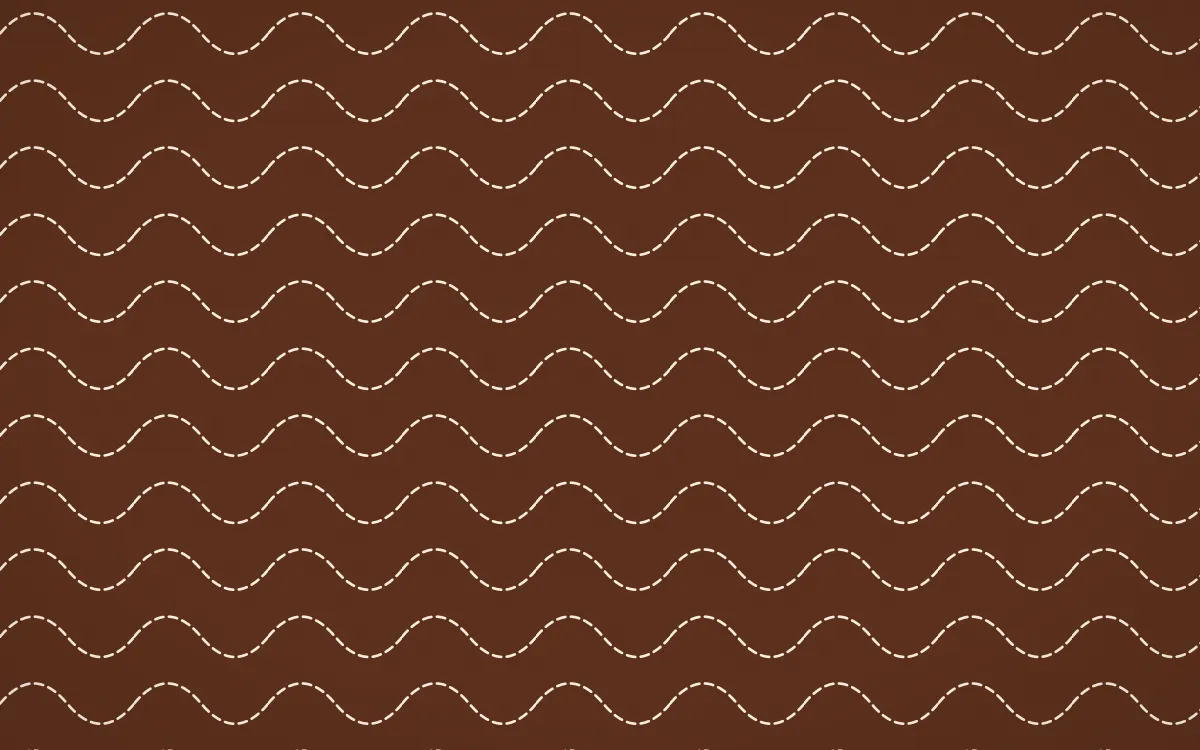 Sahara Dusk Stitch Waves — dark brown and beige sashiko background