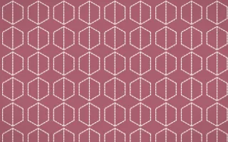 Sakura Paper Stitch Hexagons — colourful red and white sashiko background