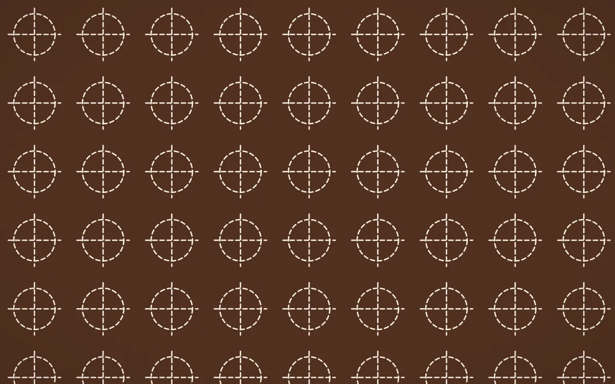 Santa Fe Adobe Stitch Crosses — dark brown and beige sashiko background