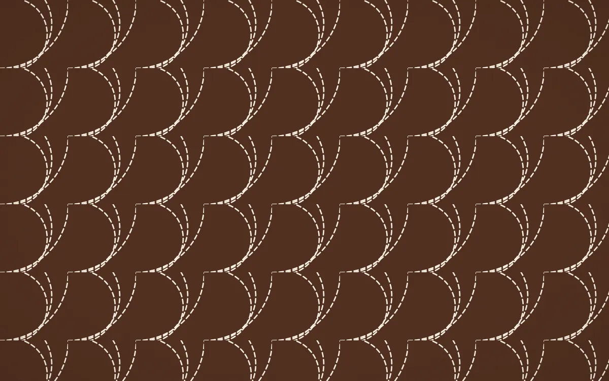 Santa Fe Adobe Stitch Fans — dark brown and beige sashiko background