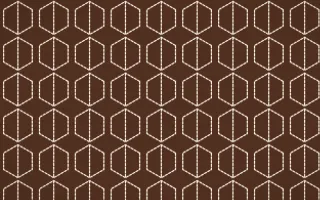 Santa Fe Adobe Stitch Hexagons — dark brown and beige sashiko background