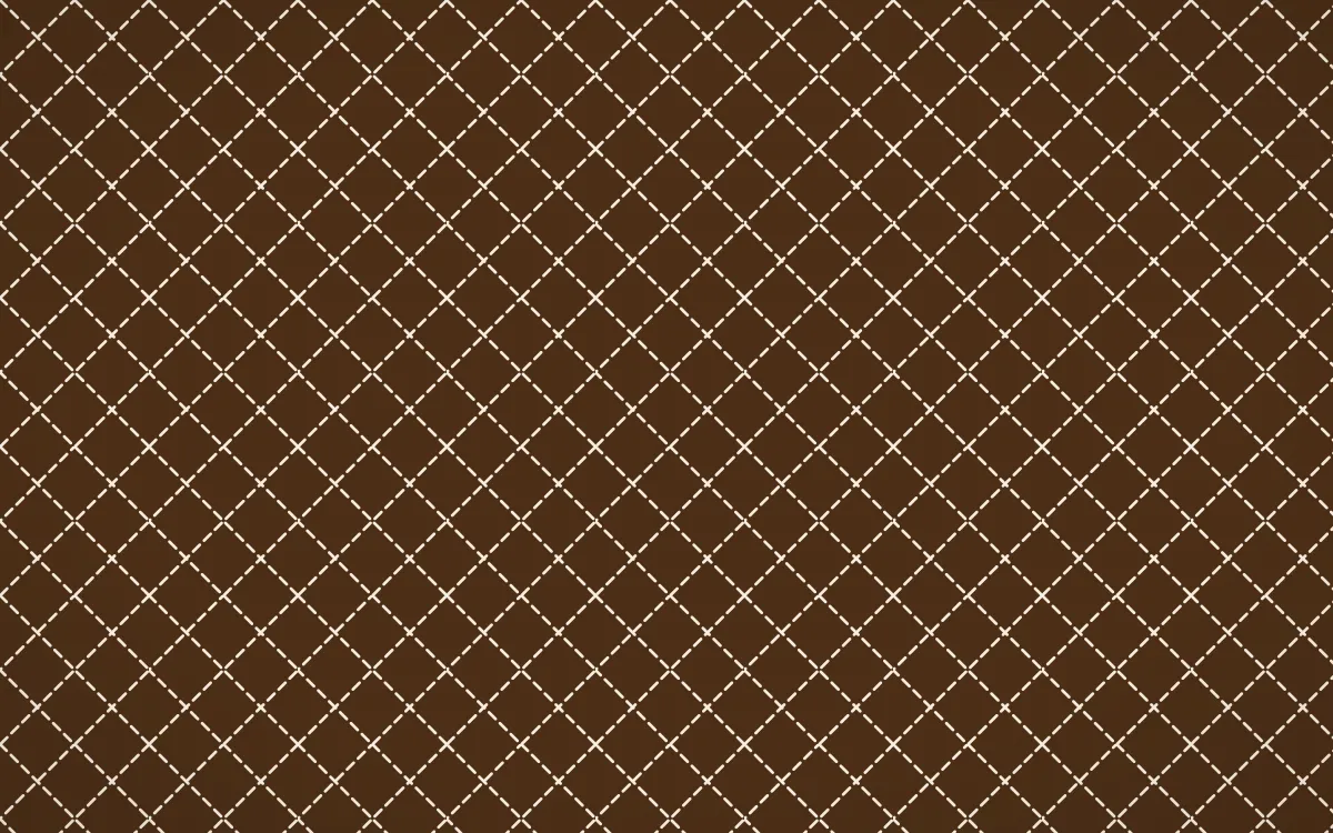 Savanna Clay Stitch Diamonds — dark brown and beige sashiko background