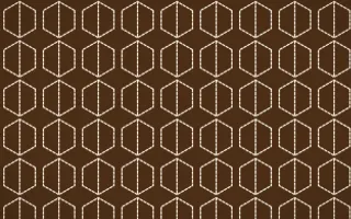 Savanna Clay Stitch Hexagons — dark brown and beige sashiko background