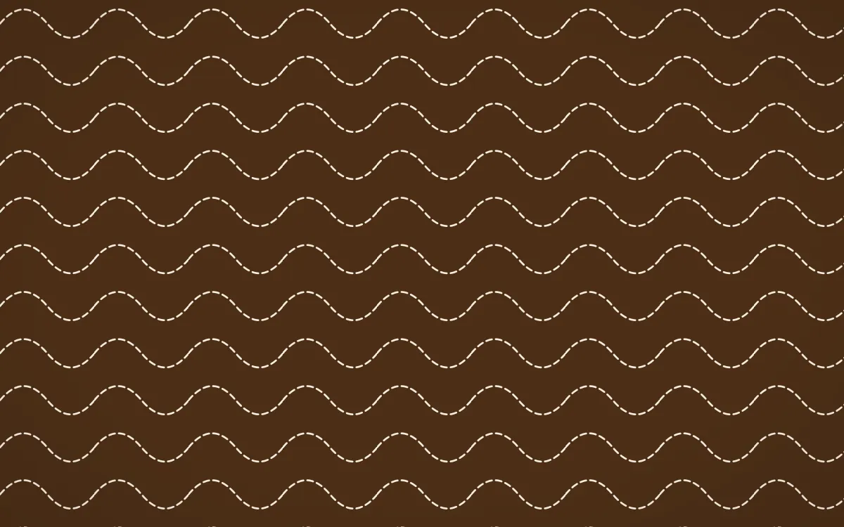 Savanna Clay Stitch Waves — dark brown and beige sashiko background