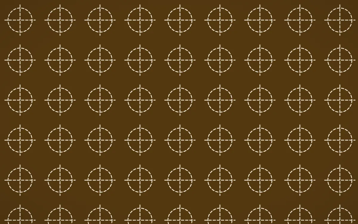 Sevilla Ochre Stitch Crosses — dark brown and beige sashiko background