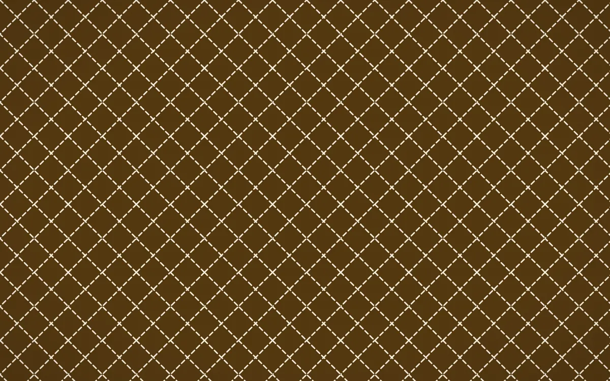 Sevilla Ochre Stitch Diamonds — dark brown and beige sashiko background