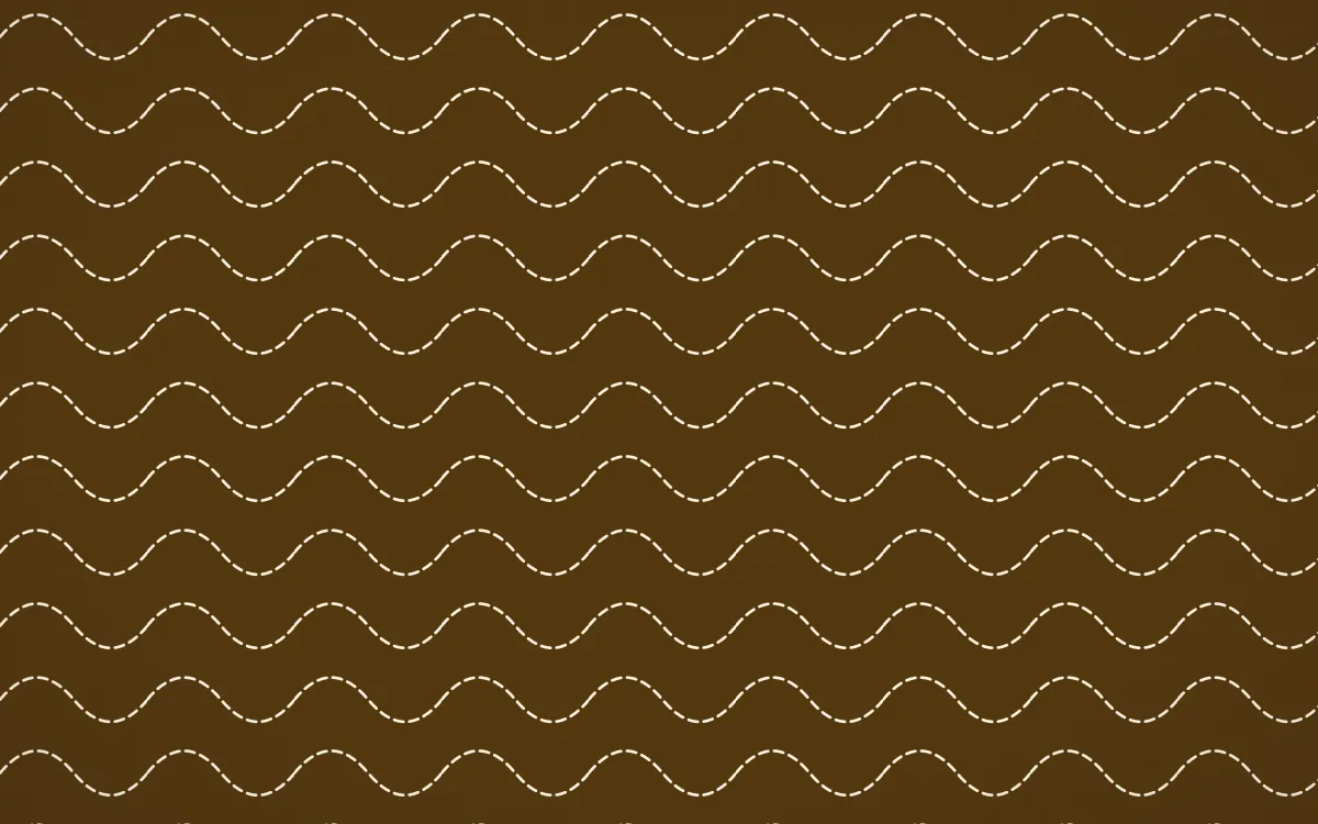 Sevilla Ochre Stitch Waves — dark brown and beige sashiko background