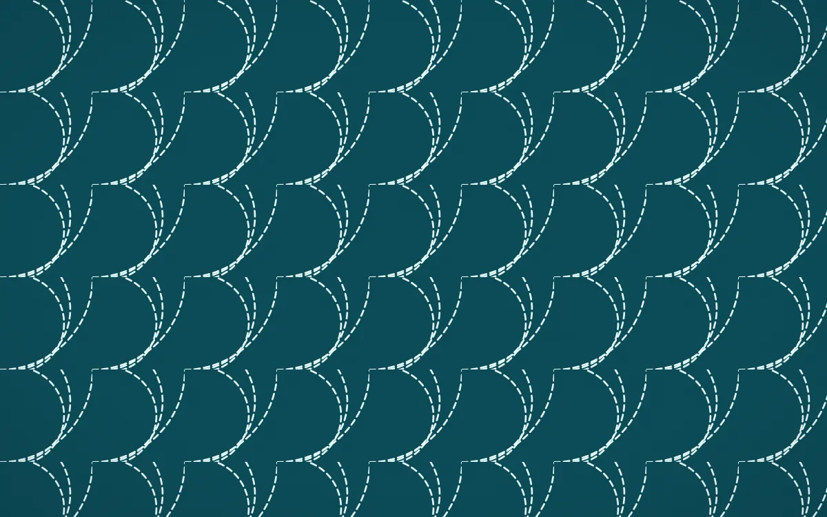 Tahiti Lagoon Stitch Fans — dark teal and white sashiko background