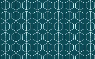 Tahiti Lagoon Stitch Hexagons — dark teal and white sashiko background