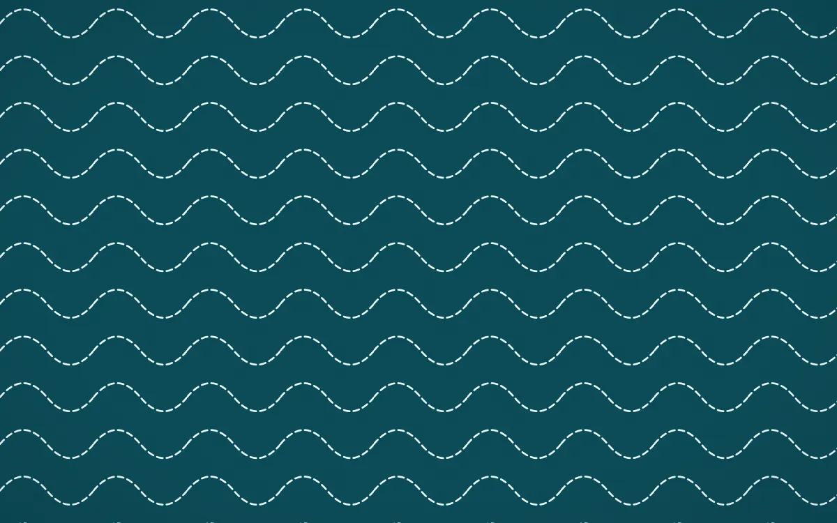 Tahiti Lagoon Stitch Waves — dark teal and white sashiko background