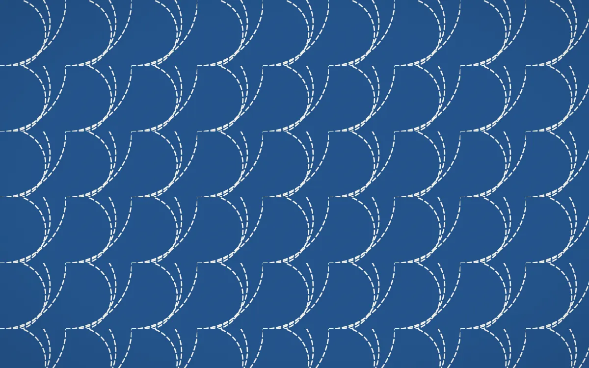 Talavera Puebla Stitch Fans — dark blue and white sashiko background