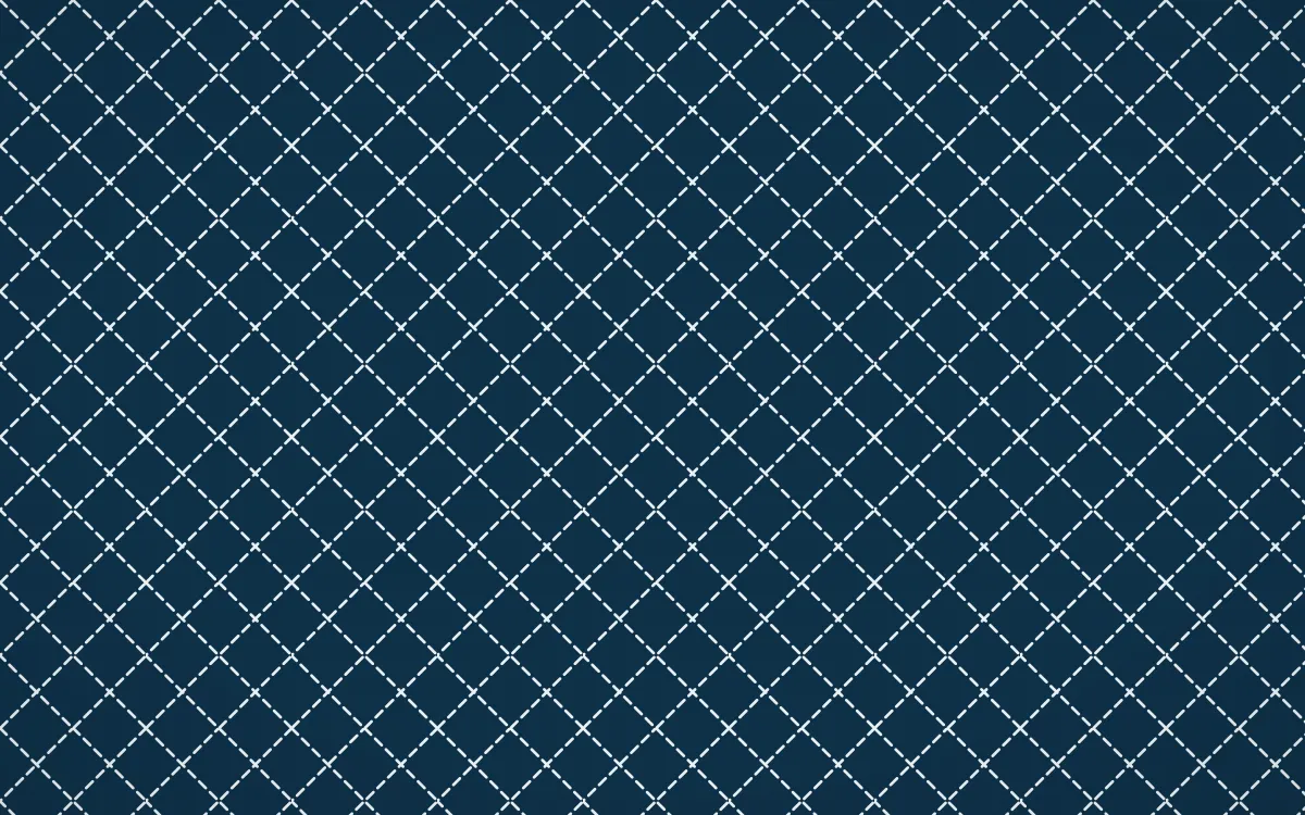 Titicaca Stitch Diamonds — dark blue and white sashiko background