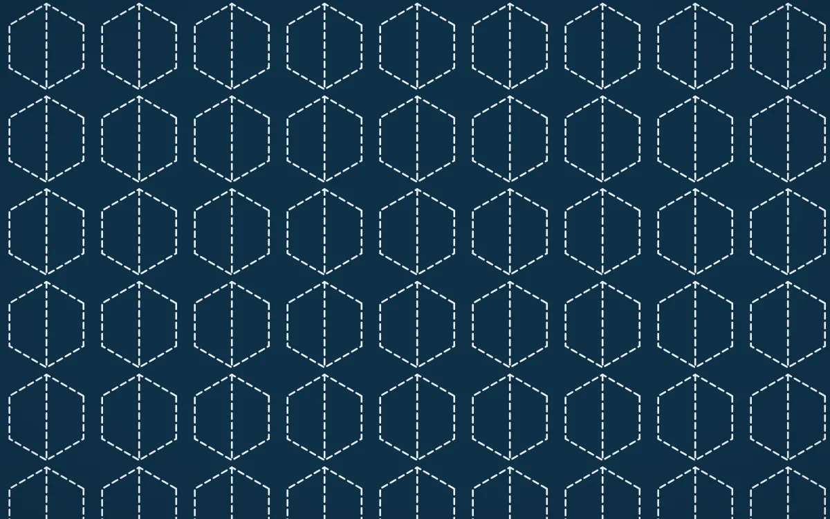 Titicaca Stitch Hexagons — dark blue and white sashiko background