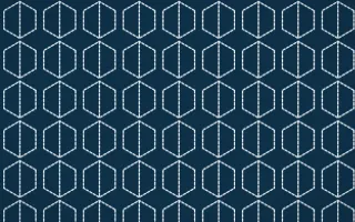 Titicaca Stitch Hexagons — dark blue and white sashiko background