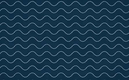 Titicaca Stitch Waves — dark blue and white sashiko background