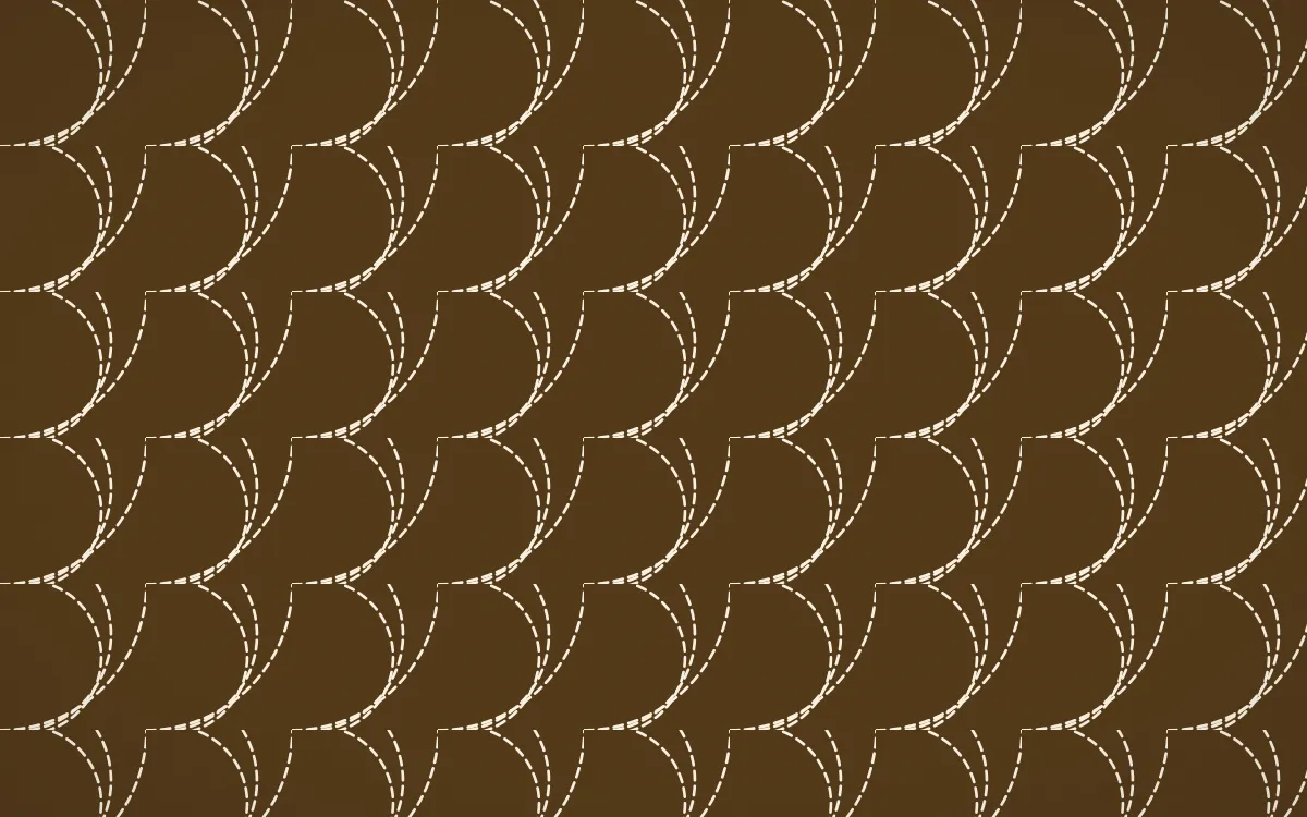 Tuscany Sun Stitch Fans — dark brown and beige sashiko background
