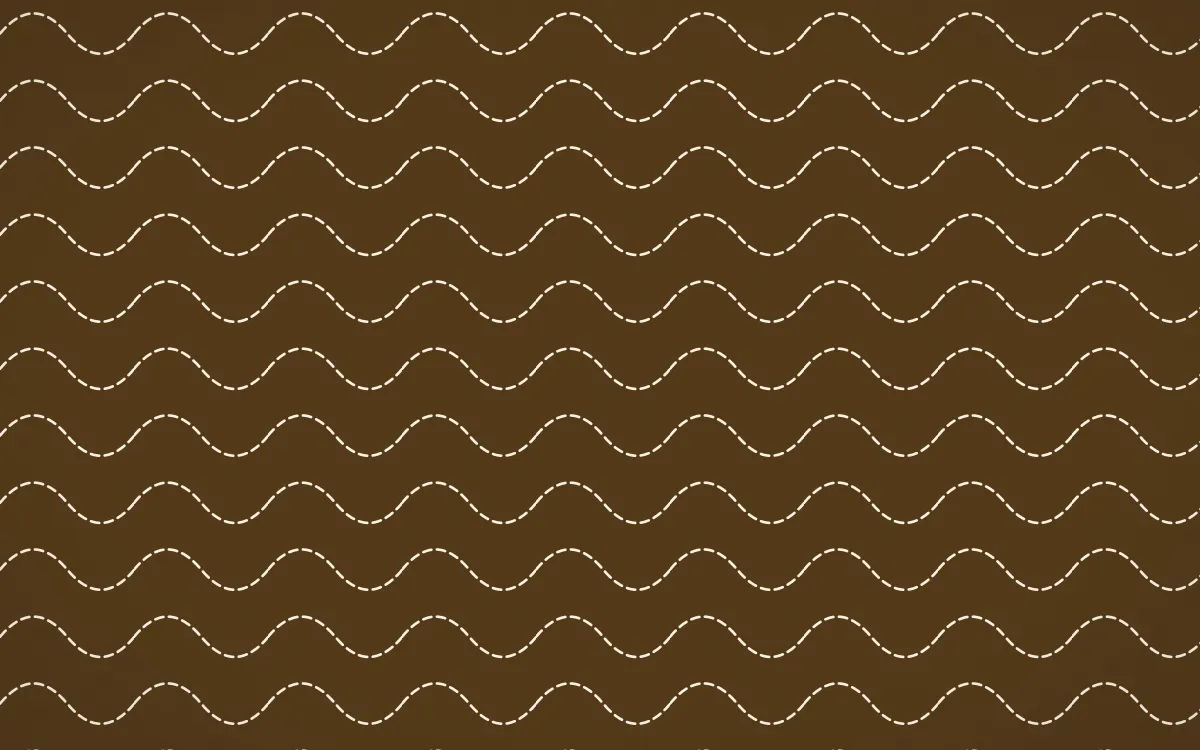 Tuscany Sun Stitch Waves — dark brown and beige sashiko background